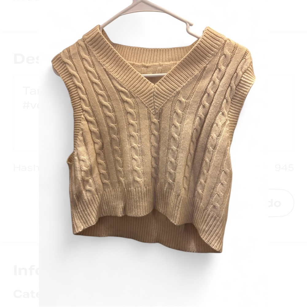 Cable Knit V-Neck Sweater Vest